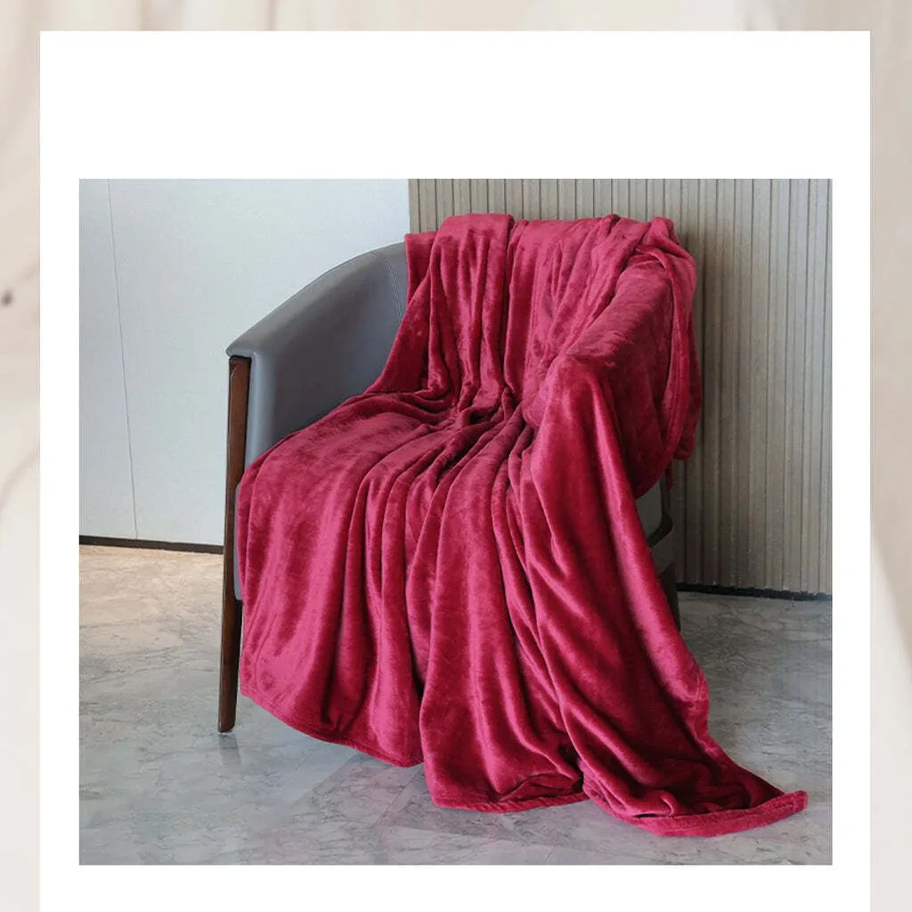 Alivio Faux Fur Plum Throw Luxury Super Soft Plain Bed Sofa Settee Throw Blanket