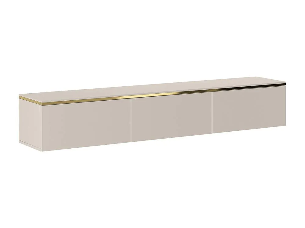 Vente-unique Wall-Mounted TV Unit With 3 Doors - Beige & Gold - VUKIA 5