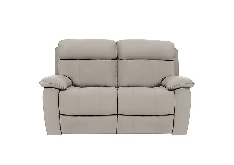 Moreno 2 Seater Leather Power Recliner Sofa with Power Headrests - Silver Grey