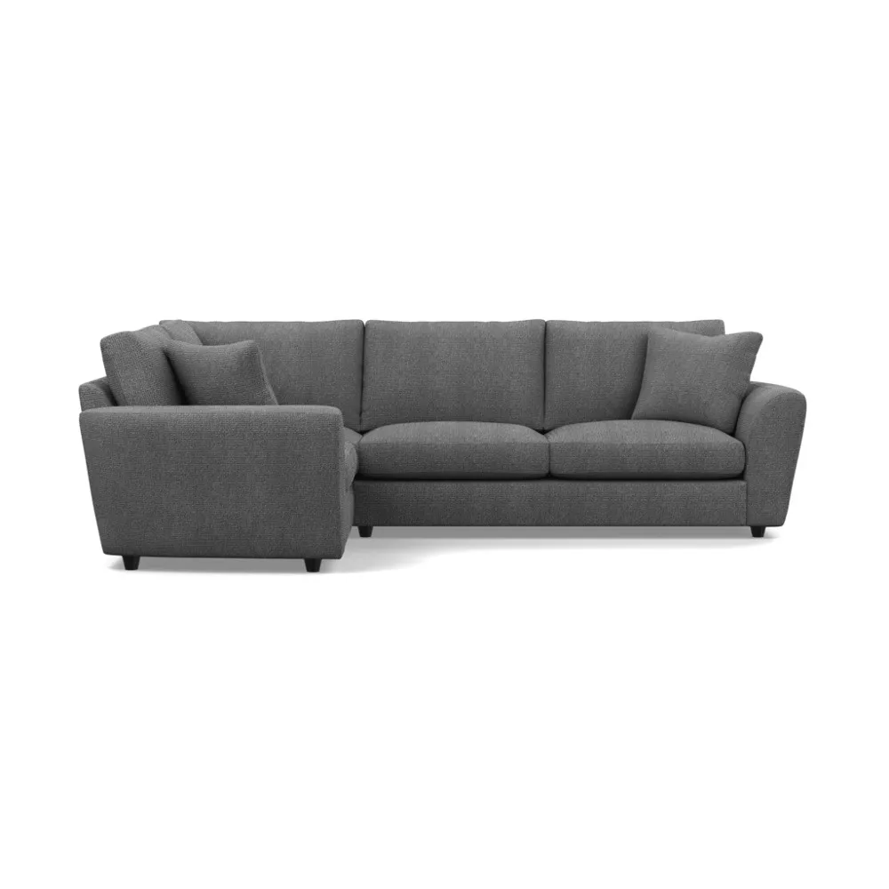 Heal's Snooze Left Hand Facing Corner Sofa Tejo Recycled Noir Black Feet