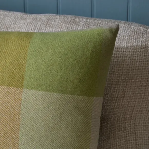 Deddington Check Wool Square Cushion 2