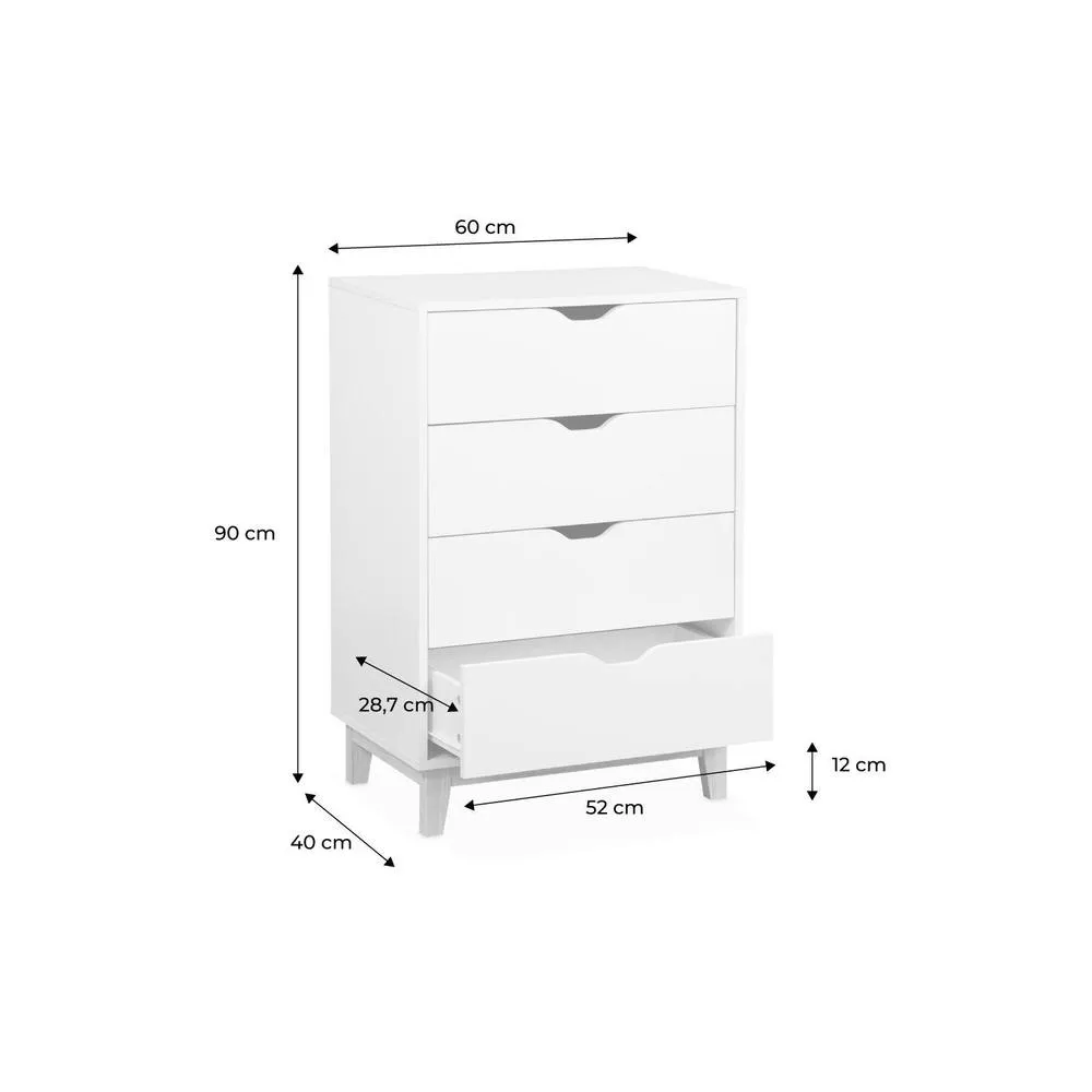 sweeek 4-drawer Scandi-style Chest in White 5