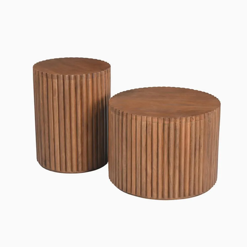 FurnitureboxUK Hood Round Walnut Wood Coffee Table 6