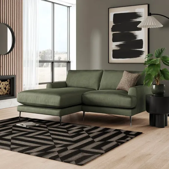 Lawson Matte Plush Velvet Corner Chaise Sofa 1