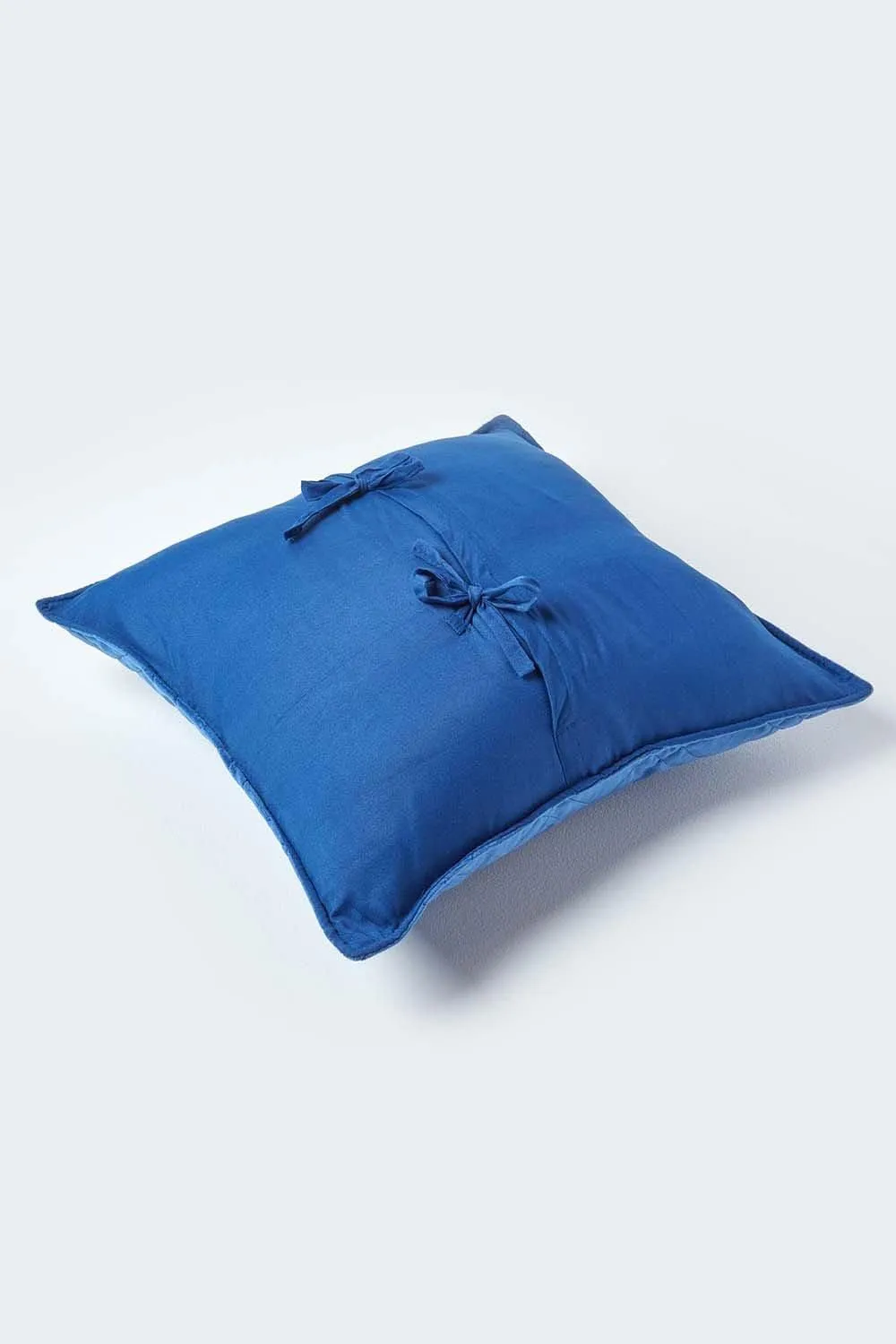 Homescapes Luxury Quilted Velvet Cushion Cover Geometric Pattern in Navy 3