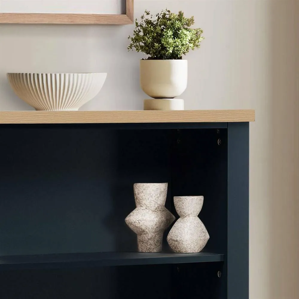 Birlea Highgate 3 Tier Bookshelf Bookcase Navy Blue 3
