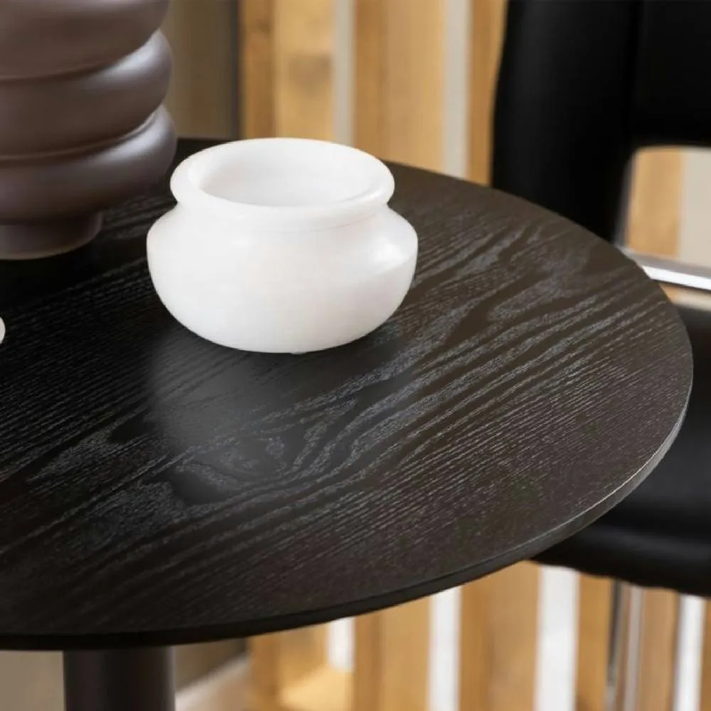 netfurniture Hampton Tall Round Bar Table with Black Ash Top & Matt Black Base 5
