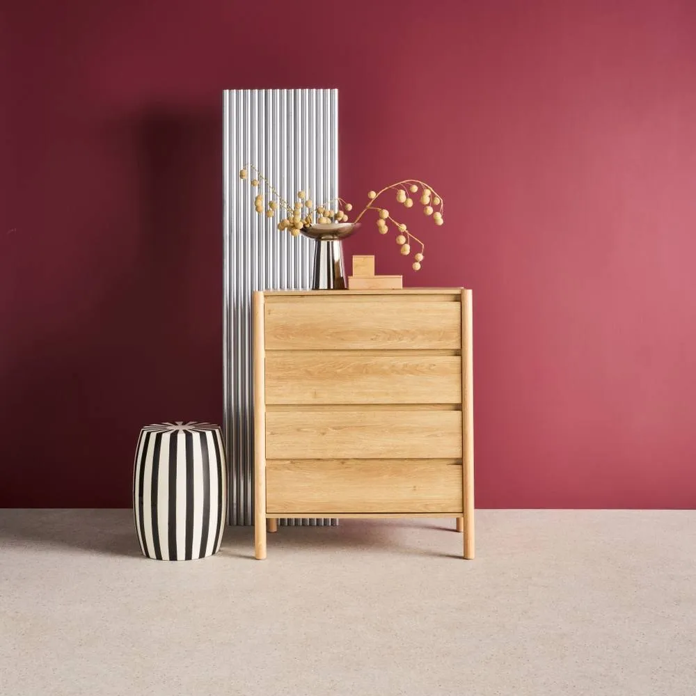 sweeek Wood effect chest of 4 drawers in Beige