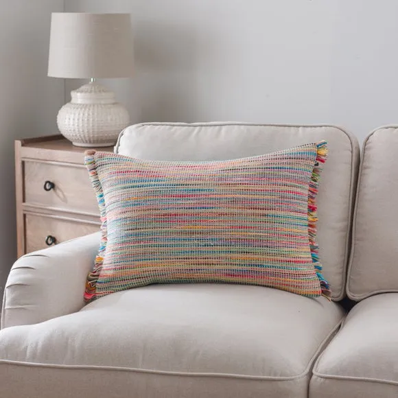 Ava Fringe Cotton Rectangle Cushion 1