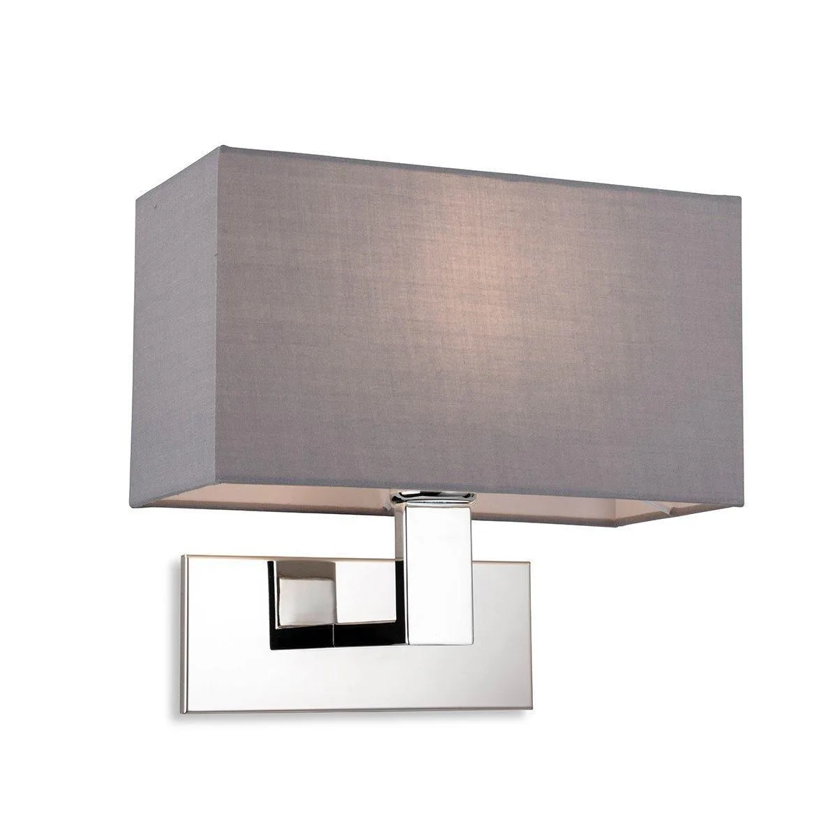 Netlighting Raffles Wall Lamp Chrome with Rectangle Grey Shade