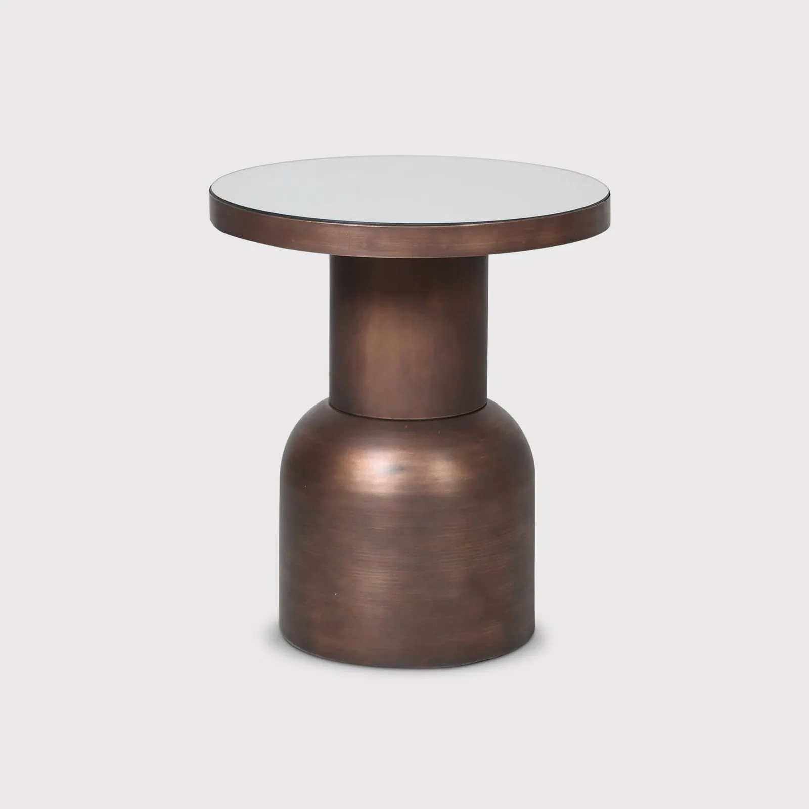 Small Burnished Metal Side Table, Brown | Barker & Stonehouse