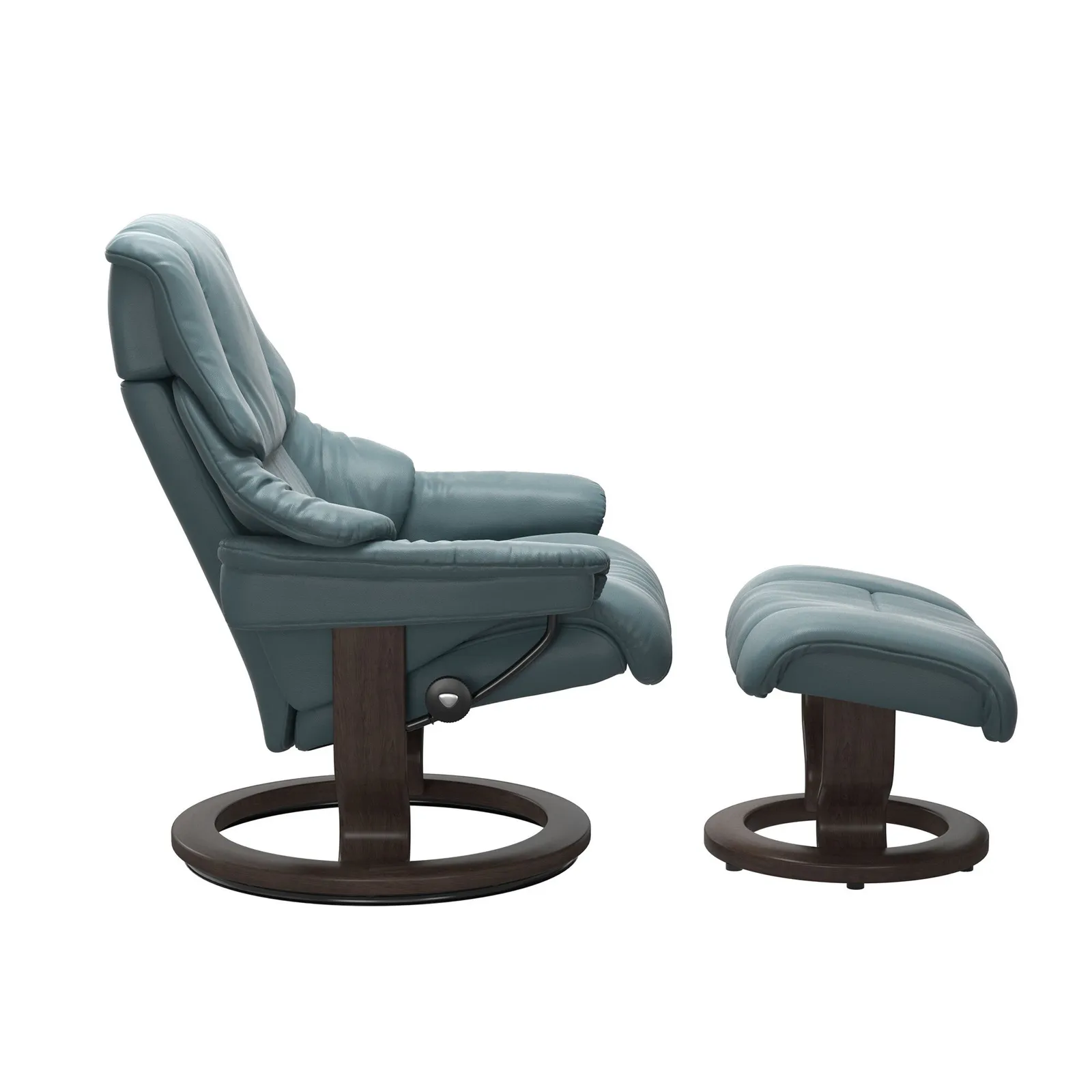 Stressless Reno Small Classic Recliner Chair & Footstool Leather | Barker & Stonehouse 2