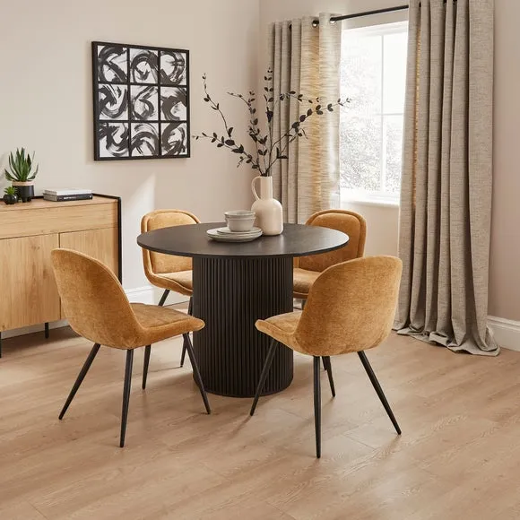 Lyle Set of 2 Dining Chairs, Soft Tonal Chenille 2
