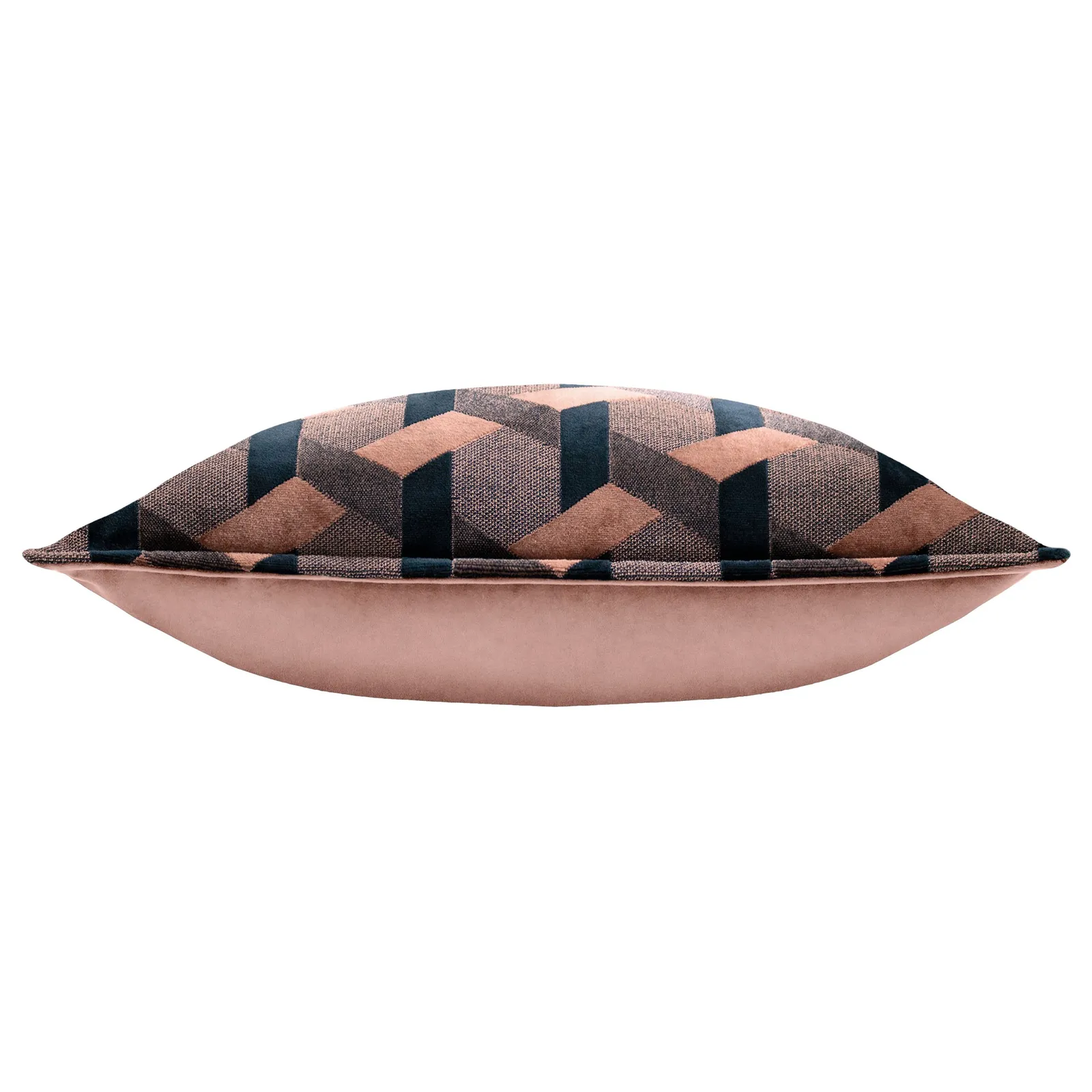 Paoletti Delano Geometric Velvet Cushion in Pink 4