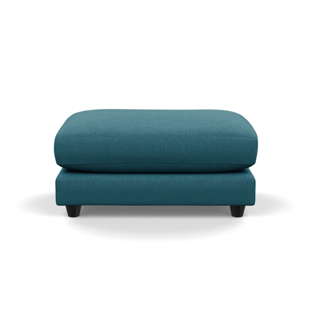Heal's Snooze Footstool Brushed Cotton Cadet Black Feet