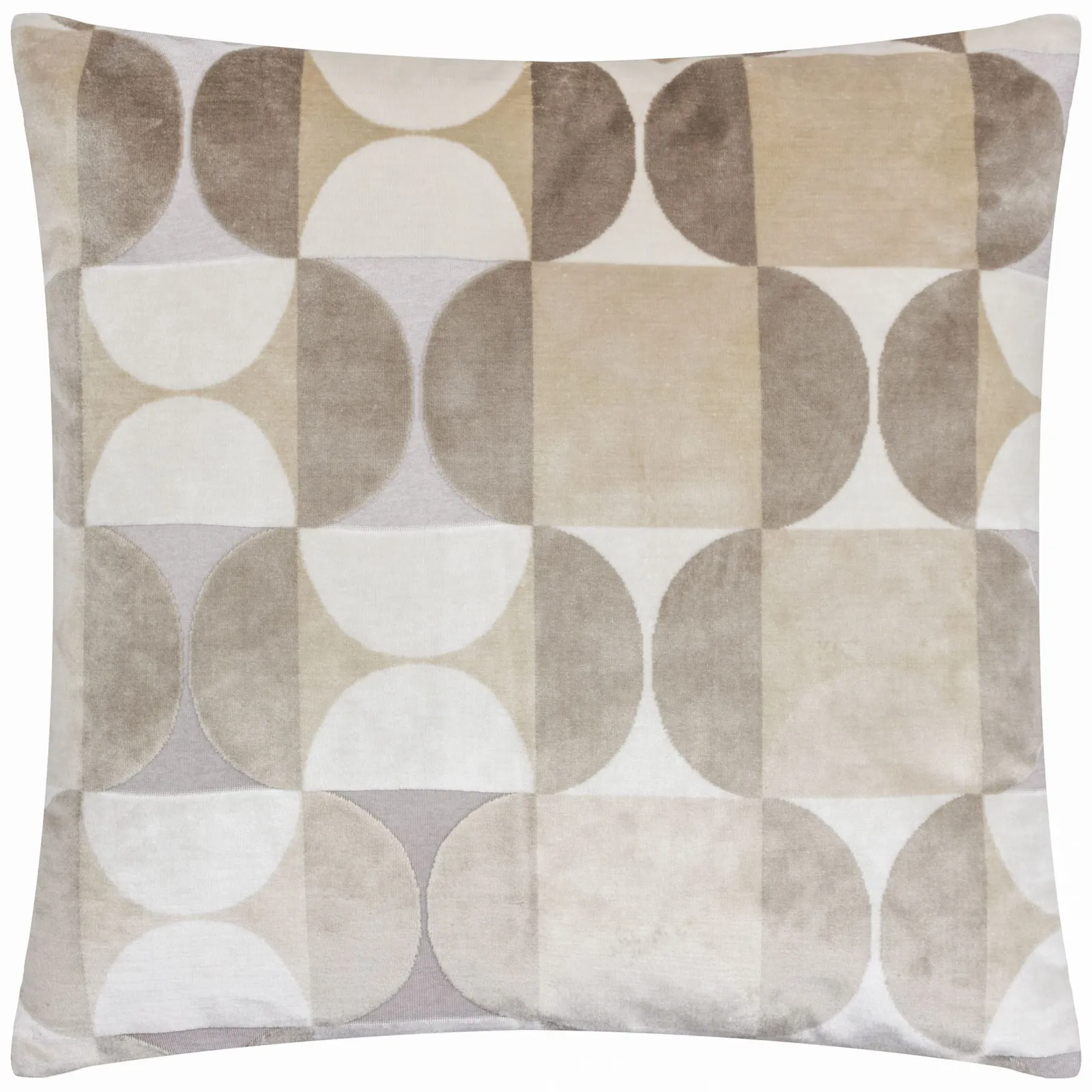 Paoletti Bardot Cut Velvet Retro Cushion in Natural 2