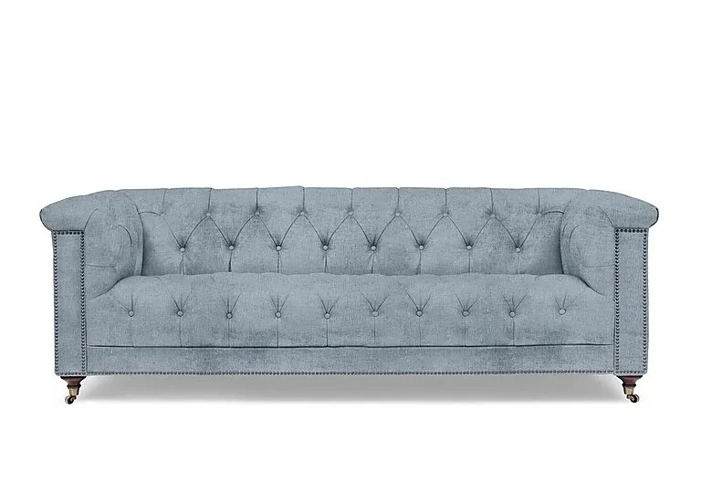 Wallace 4 Seater Fabric Chesterfield Sofa - Boathouse Blue