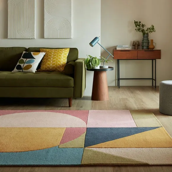 Esre Geometric Abstract Wool Rug 1