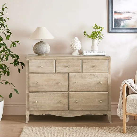 Giselle 7 Drawer Chest, Mango Wood 1