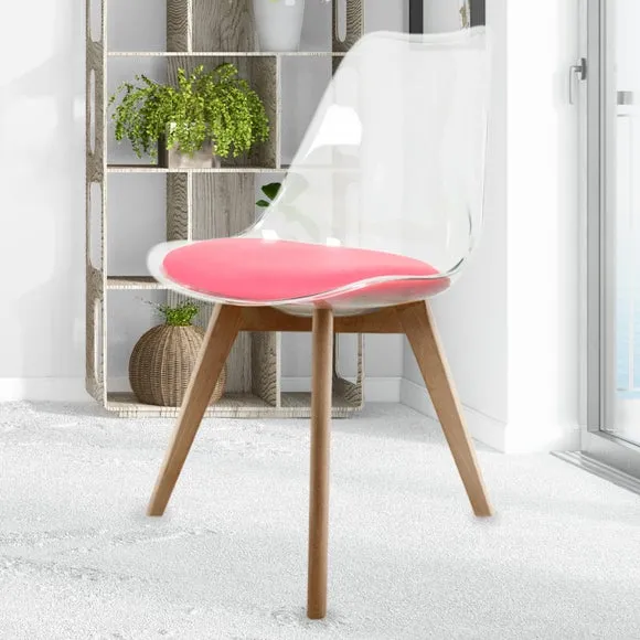 Fusion Living Soho Clear Plastic Dining Chair with Squared Legs