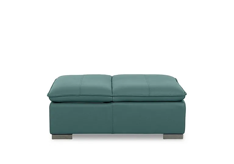 Edison Leather Storage Chair Stool - Lake Green