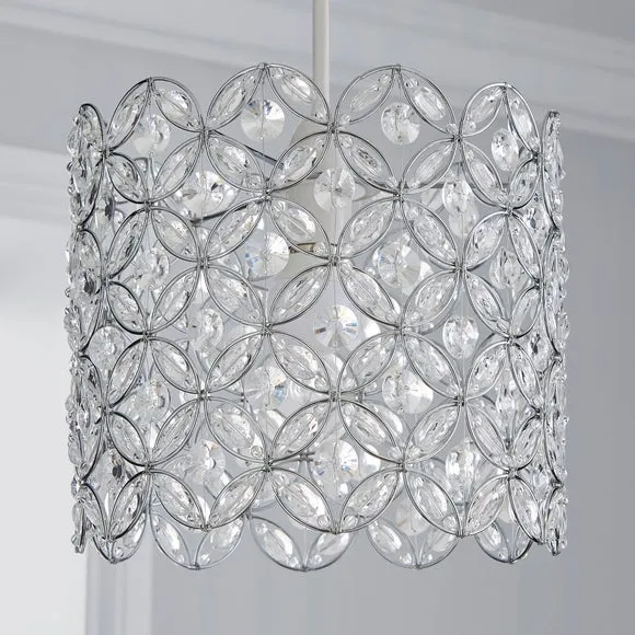 Arden Floral Chrome Easy Fit Pendant Shade 2