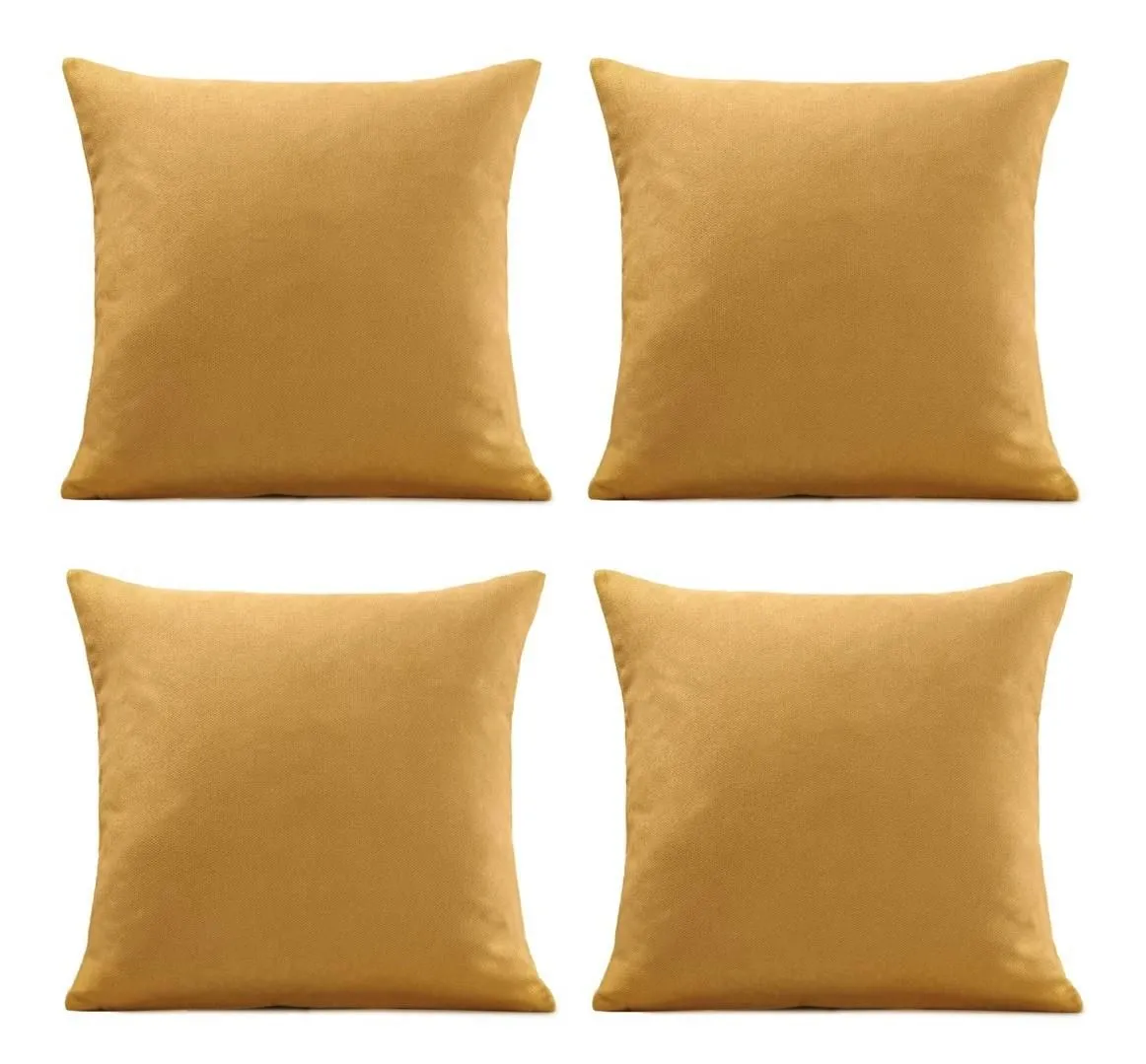Luxury Living Set of 4 Velvet Chenille Cushions 45cm x 45cm with Removable Covers & Plush Pads - Soft, Stylish Home Décor