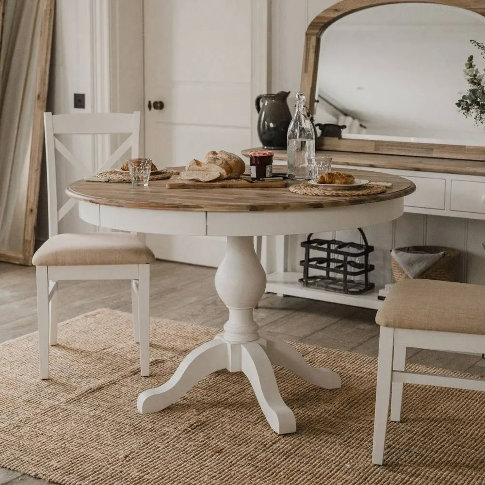 Statement Furniture Florence Large Pedestal Round Dining Table 120cm in White 4