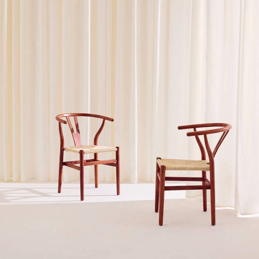 sweeek Set of 2 wooden chairs with rope seat in Dark Brown 4