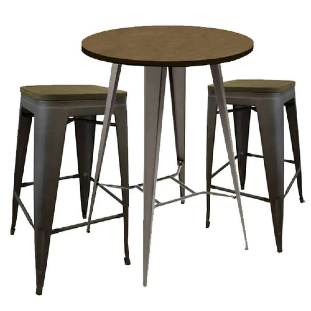 netfurniture Belgravia Bar Stool & Round Table Package in Black 2