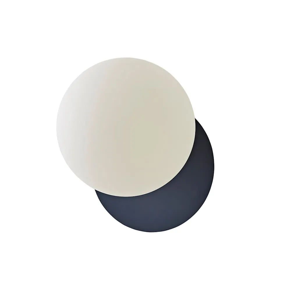 ValueLights Darla Frosted Globe IP44 Rated Bathroom Wall Light in Dark Navy 6