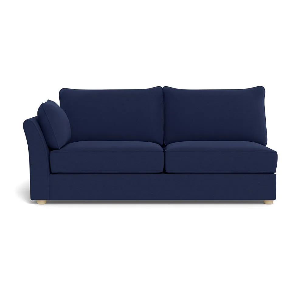 Heal's Tailor Large Left Hand Facing Corner Unit Melton Wool New Navy Natural Feet 1