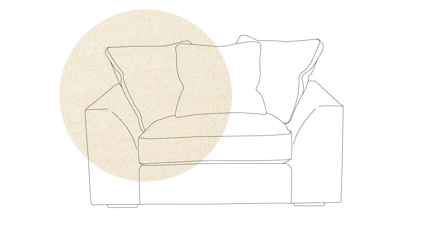 Heal's Cumulus Loveseat Cotton Grain Black Feet