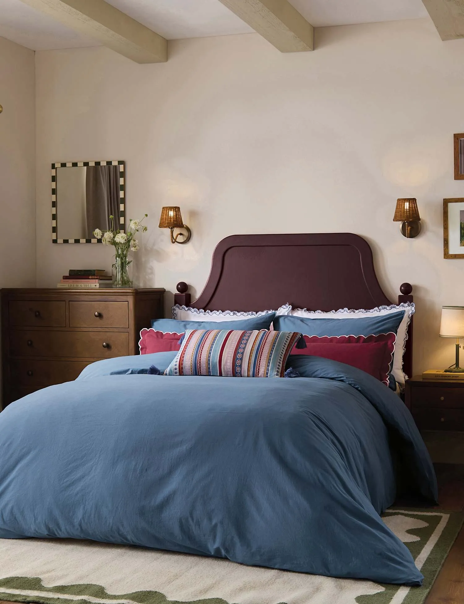 Joules Pure Cotton Country House Bedding Set Navy