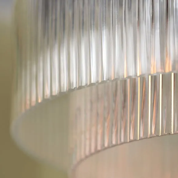 Pacific Lifestyle Clara Ribbed Glass Metal Round Pendant Fitting 4