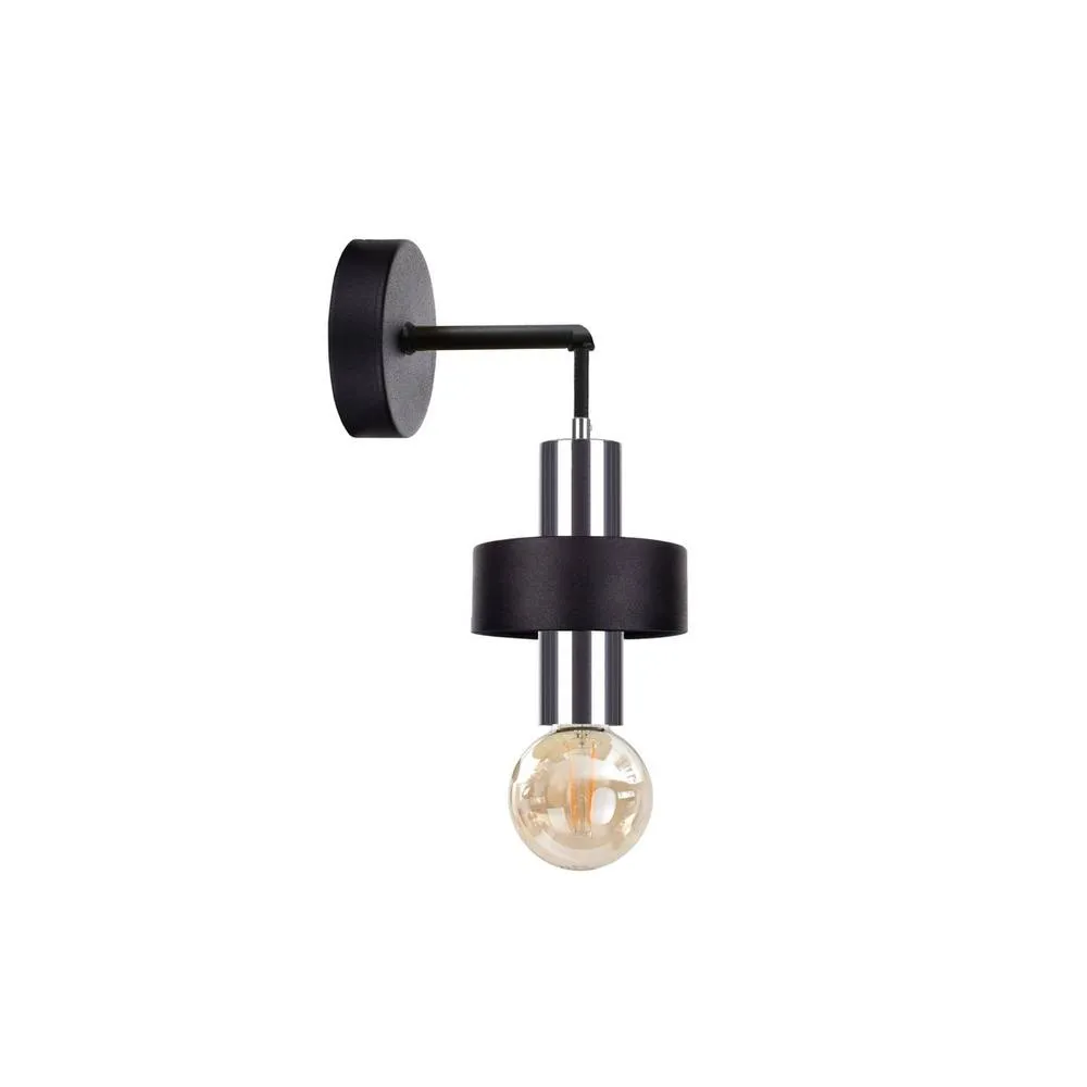 Netlighting Unica Wall Lamp Black Silver 12cm 1x E27