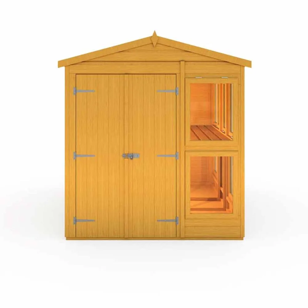 Shires Sun Hut 6 x 10 Feet Potting Shed - L298 x W185.8 x H214.6 cm in Brown