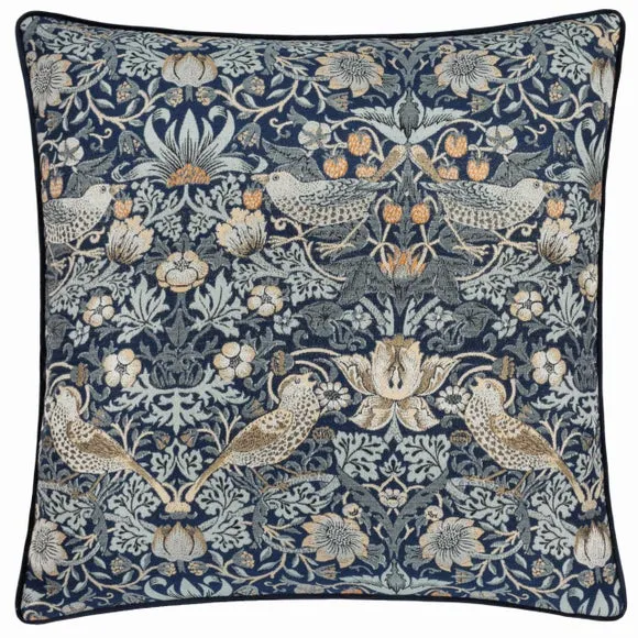 Morris & Co. Strawberry Thief Jacquard Square Cushion 3