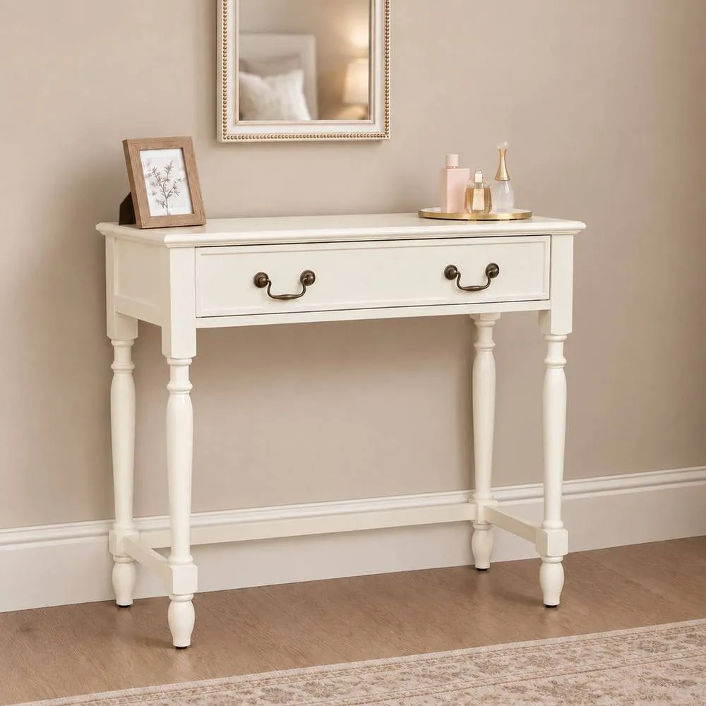 Melody Maison Ivory 2 Drawer Console / Dressing Table - Charlotte Ivory Range