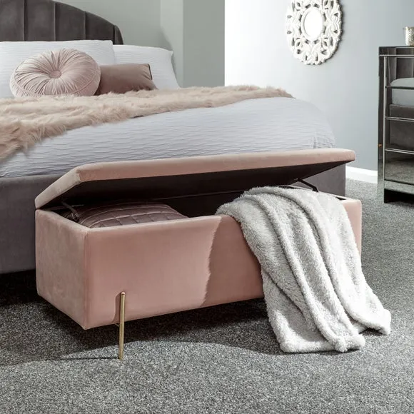 Mystica Velour Ottoman Storage Bench 3