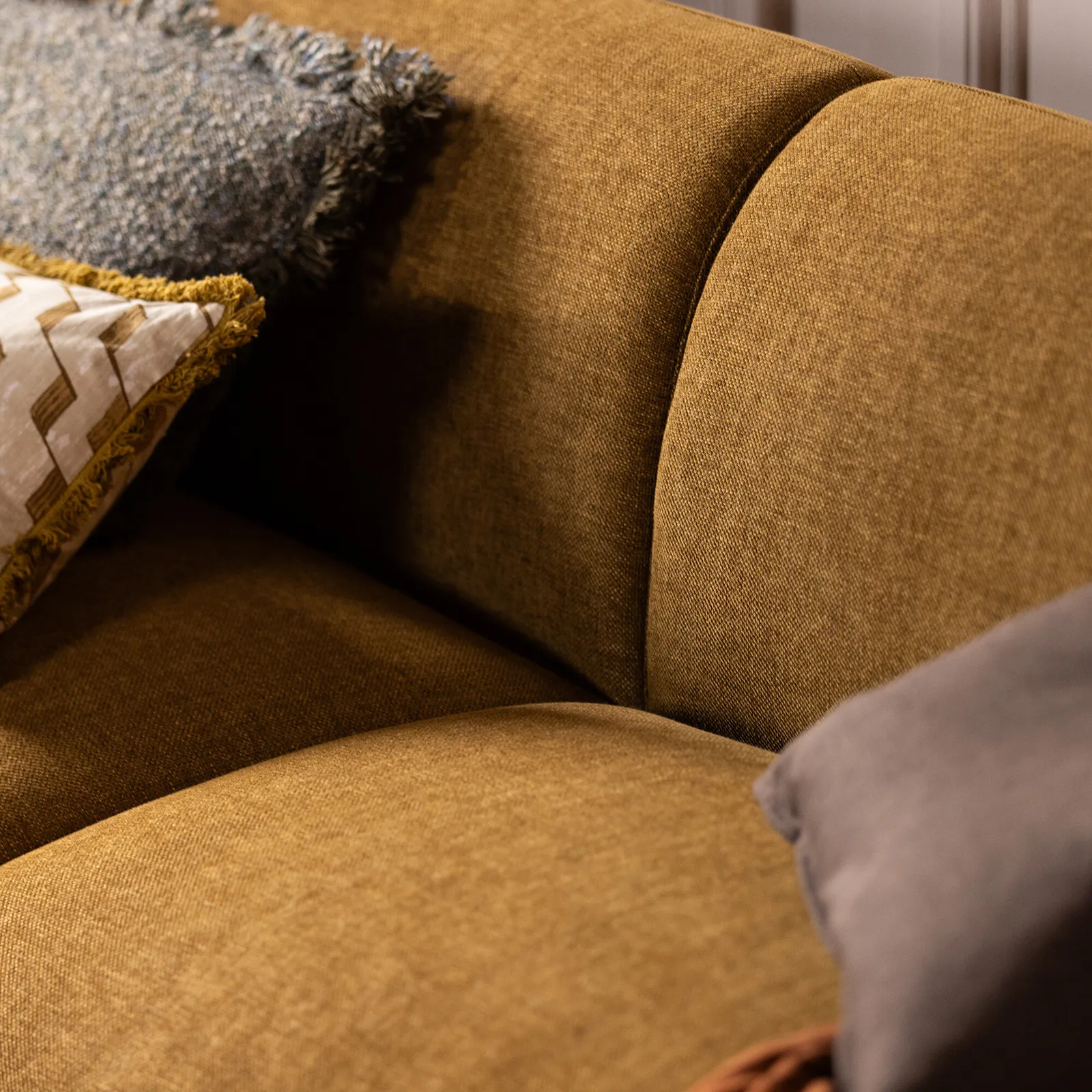 Connie 3 Seater Sofa, Yellow Fabric | Barker & Stonehouse 3