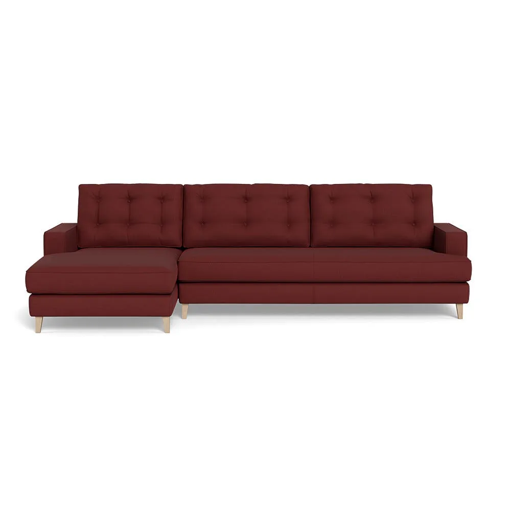 Heal's Mistral Left Hand Facing Corner Sofa Capelo Linen-Cotton Etruscan Red Natural Feet 1