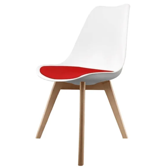 Fusion Living Soho White Plastic Dining Chair with Squared Legs 2