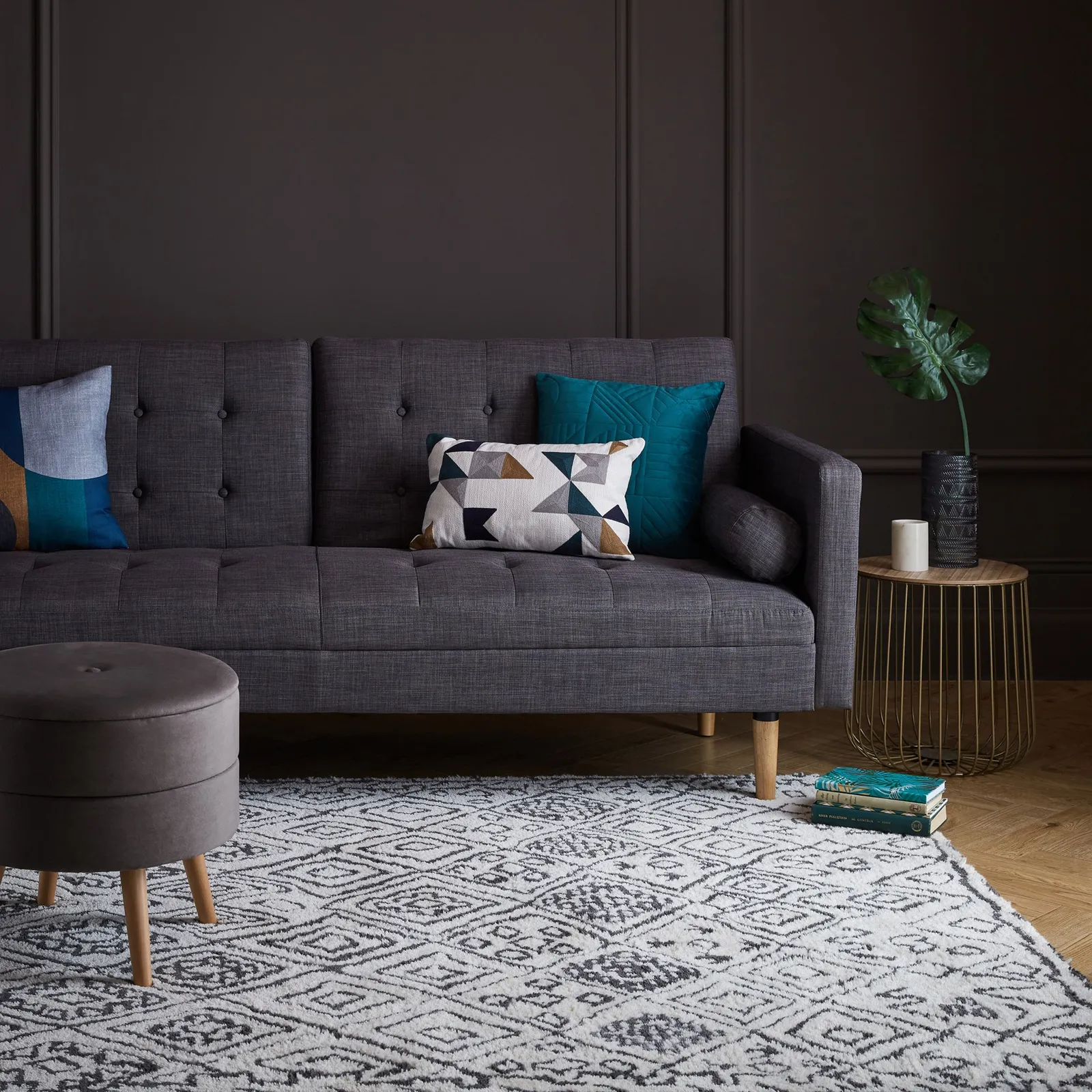 Iman Wool Rug Cream and Black