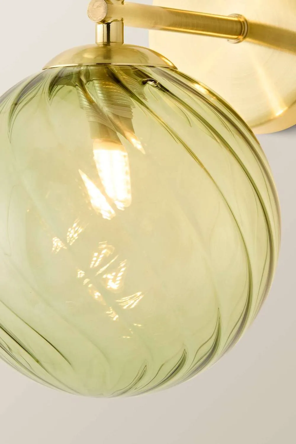 ValueLights Sydney Pair 2 Way Up Down Glass Swirl Shades Wall Lights in Gold 6