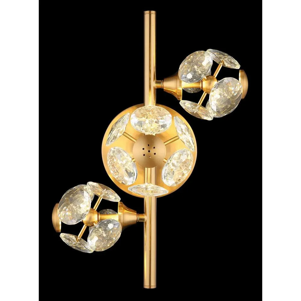 Netlighting Virina Wall Lamp Gold Colors K9 Crystals LED 3000K 5