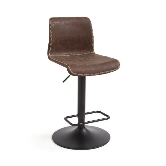 Venice Adjustable Height Swivel Bar Stool, Faux Leather 6