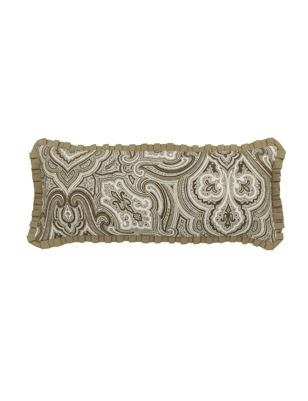 Bedeck of Belfast Nora Paisley Frill Rectangle Cushion Brown Mix
