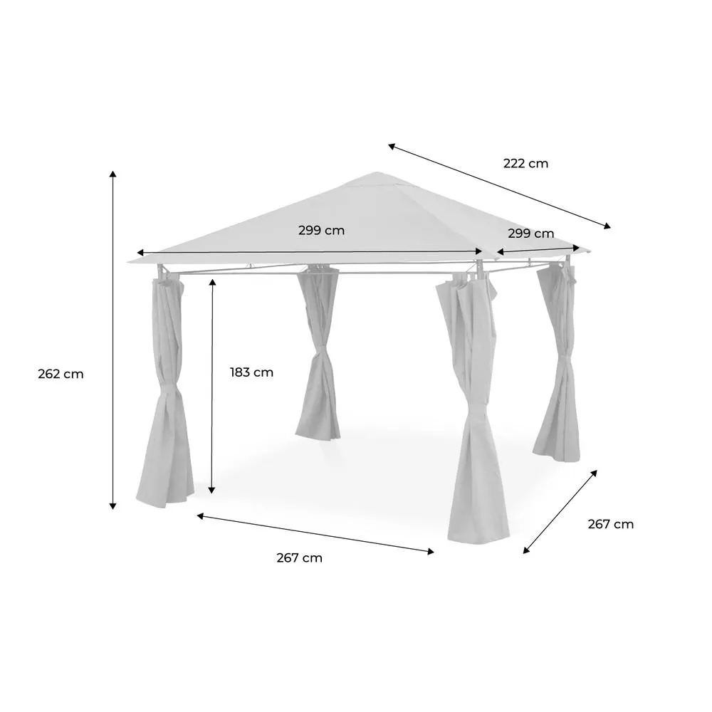 sweeek Heavy Duty 3x3m Gazebo With Curtains in Medium Beige 6