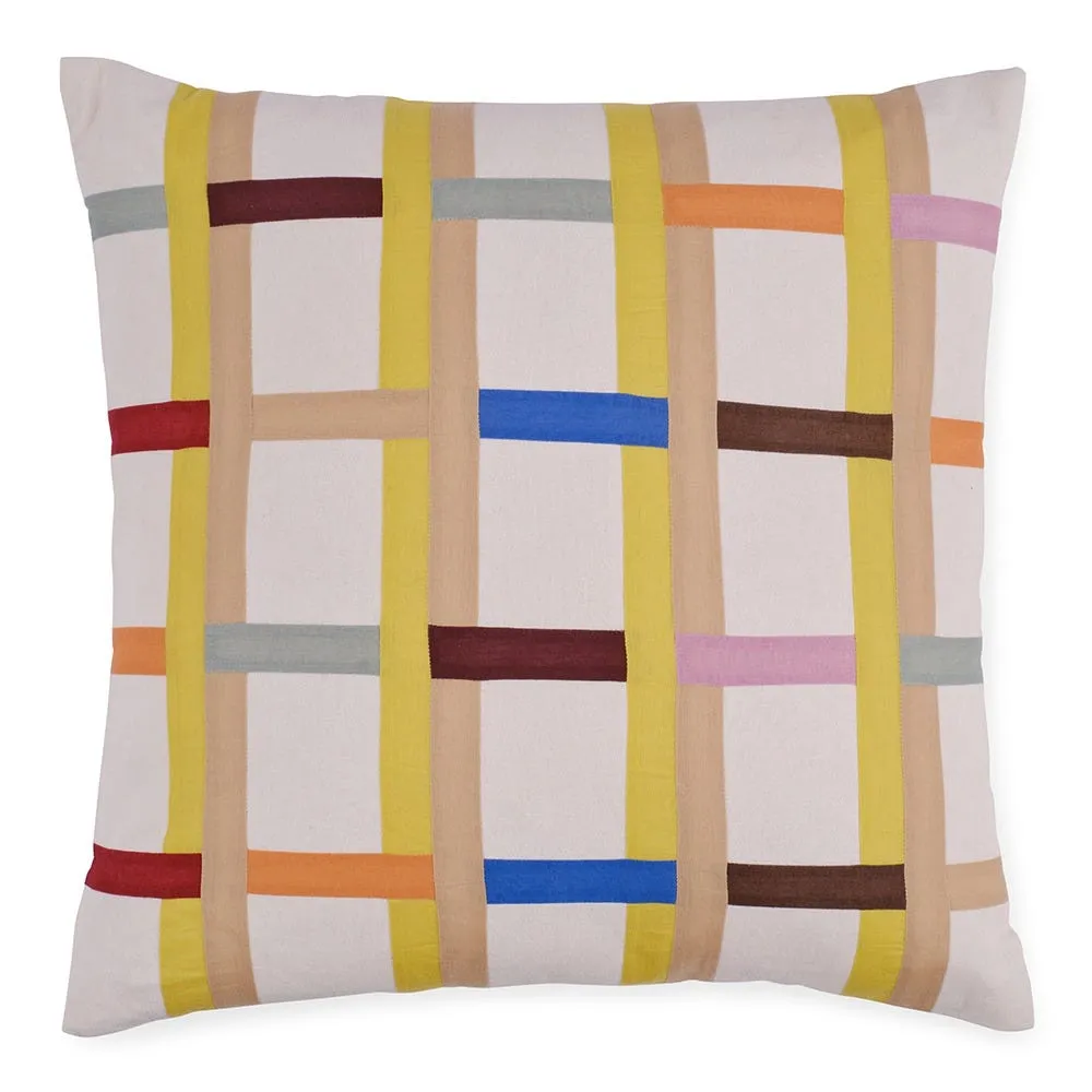 Heal's Patchwork Cushion Yellow 45 x 45cm 2